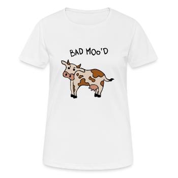 Schlechte Laune Kuh - Frauen T-Shirt atmungsaktiv - Weiß - Vorne - AI Model Female 172 dark (172cm)