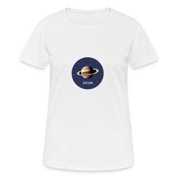 Planète Saturne - T-shirt respirant Femme - blanc - Devant - AI Model Female 172 dark (172cm)