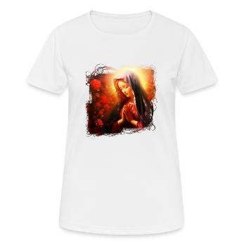 Holly Mary Maria Madonna Mariana Virgin Mary Holy - Women's Breathable T-Shirt - white - Front - AI Model Female 172 dark (172cm)
