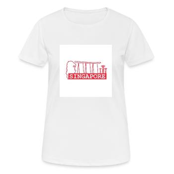 Singapur - Frauen T-Shirt atmungsaktiv - Weiß - Vorne - AI Model Female 172 dark (172cm)