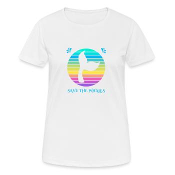 Rettet die Wale - Frauen T-Shirt atmungsaktiv - Weiß - Vorne - AI Model Female 172 dark (172cm)