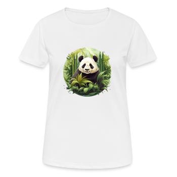 Panda's Paradise - Frauen T-Shirt atmungsaktiv - Weiß - Vorne - AI Model Female 172 dark (172cm)