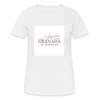 Granate - Frauen T-Shirt atmungsaktiv - Weiß - Vorne - AI Model Female 172 dark (172cm)