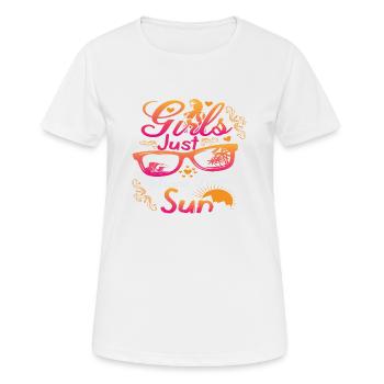Les filles veulent juste s’amuser - T-shirt respirant Femme - blanc - Devant - AI Model Female 172 dark (172cm)