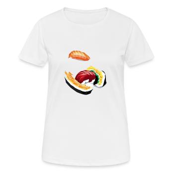 Sushi - Frauen T-Shirt atmungsaktiv - Weiß - Vorne - AI Model Female 172 dark (172cm)