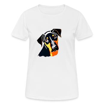 Doberman Chien Doberman Dresseur Doberman Chiot Doberman - T-shirt respirant Femme - blanc - Devant - AI Model Female 172 dark (172cm)