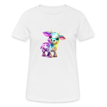 Mila la vache multicolore - T-shirt respirant Femme - blanc - Devant - AI Model Female 172 dark (172cm)