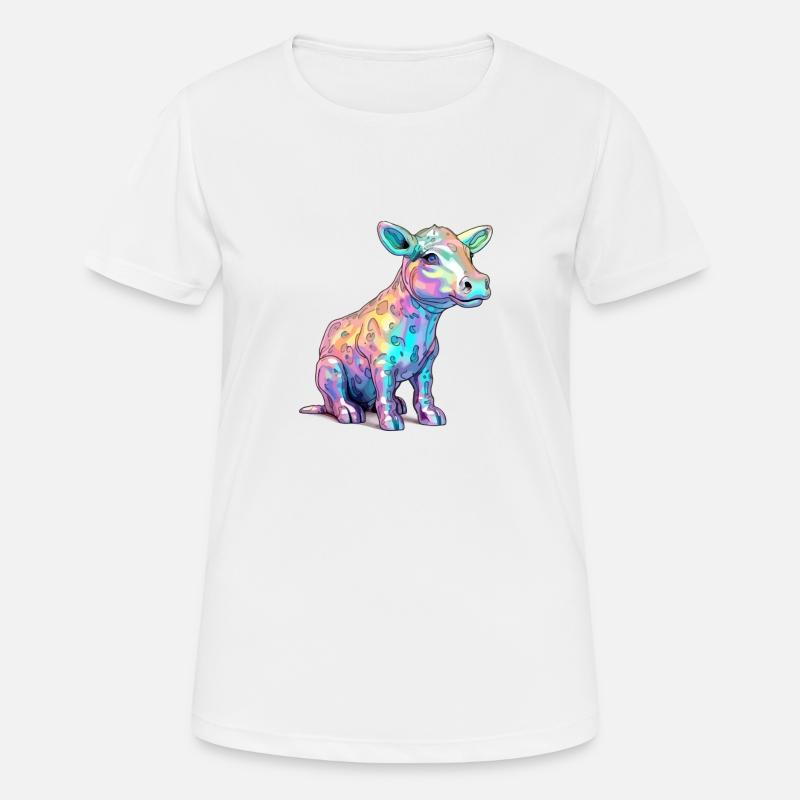 Riko the multicolored calf - Women's Breathable T-Shirt - white