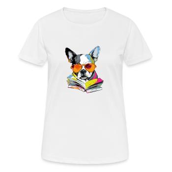 Lassi, der gelehrte Hund - Frauen T-Shirt atmungsaktiv - Weiß - Vorne - AI Model Female 172 dark (172cm)