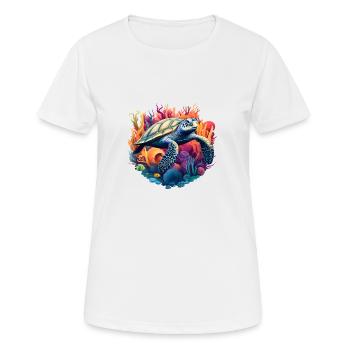 Lebendige Meeresschildkröte - Frauen T-Shirt atmungsaktiv - Weiß - Vorne - AI Model Female 172 dark (172cm)