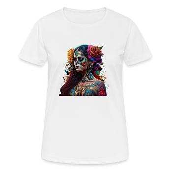 dia de muertos - Frauen T-Shirt atmungsaktiv - Weiß - Vorne - AI Model Female 172 dark (172cm)