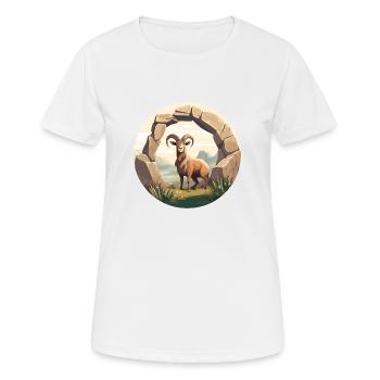 Majesté Alpine Ibex - T-shirt respirant Femme - blanc - Devant - AI Model Female 172 dark (172cm)