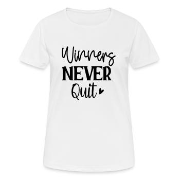 Winners Never Quit - Women's Breathable T-Shirt - white - Front - AI Model Female 172 dark (172cm)