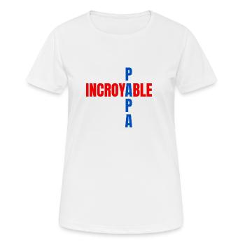 Papa incroyable - T-shirt respirant Femme - blanc - Devant - AI Model Female 172 dark (172cm)