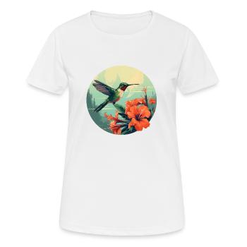 Fluttering Hummingbird - Women's Breathable T-Shirt - white - Front - AI Model Female 172 dark (172cm)