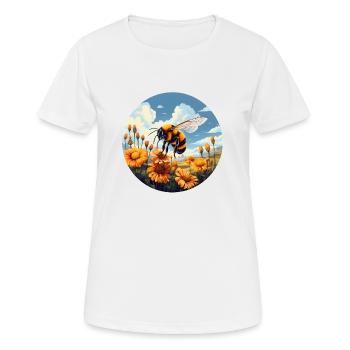 Floraison de bourdons - T-shirt respirant Femme - blanc - Devant - AI Model Female 172 dark (172cm)