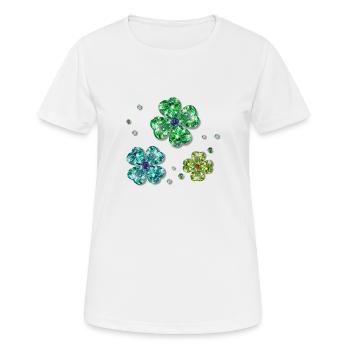Kleeblätter - Frauen T-Shirt atmungsaktiv - Weiß - Vorne - AI Model Female 172 dark (172cm)
