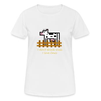 LoveCows - T-shirt respirant Femme - blanc - Devant - AI Model Female 172 dark (172cm)