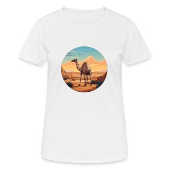 Dromedar-Wüste - Frauen T-Shirt atmungsaktiv - Weiß - Vorne - AI Model Female 172 dark (172cm)