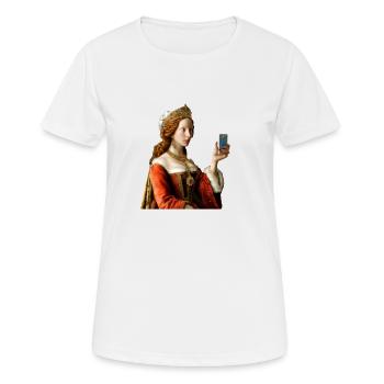 The Queen's selfie - Women's Breathable T-Shirt - white - Front - AI Model Female 172 dark (172cm)