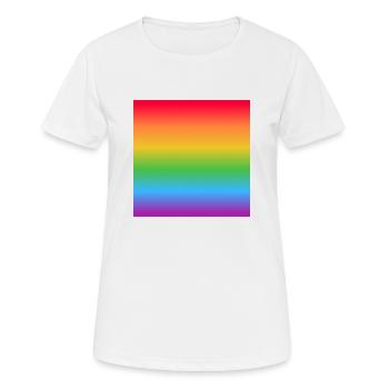 Dégradé de drapeau arc-en-ciel - T-shirt respirant Femme - blanc - Devant - AI Model Female 172 dark (172cm)
