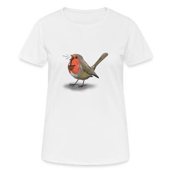 Rouge gorge soulèvement - T-shirt respirant Femme - blanc - Devant - AI Model Female 172 dark (172cm)