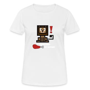 Löwe - Von Natur aus Fleischfresser - Frauen T-Shirt atmungsaktiv - Weiß - Vorne - AI Model Female 172 dark (172cm)