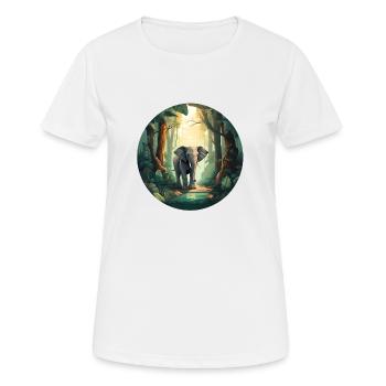 Éléphant de la forêt tropicale - T-shirt respirant Femme - blanc - Devant - AI Model Female 172 dark (172cm)