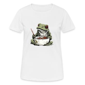 Kriko le crapaud gourmand - T-shirt respirant Femme - blanc - Devant - AI Model Female 172 dark (172cm)