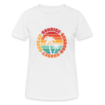 Sunrise Sunburn Sunset Repeat Summer Sun Beach - Women's Breathable T-Shirt - white - Front - AI Model Female 172 dark (172cm)
