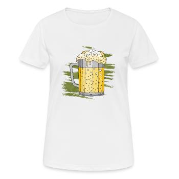Becher - Frauen T-Shirt atmungsaktiv - Weiß - Vorne - AI Model Female 172 dark (172cm)