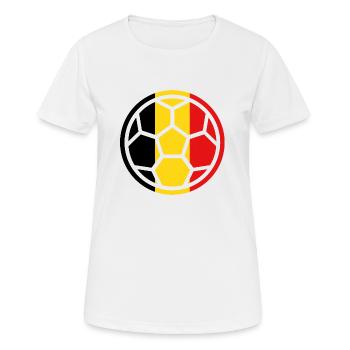 Ballsport - Frauen T-Shirt atmungsaktiv - Weiß - Vorne - AI Model Female 172 dark (172cm)