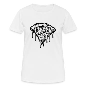 Pizza Restauration rapide Pizzeria - T-shirt respirant Femme - blanc - Devant - AI Model Female 172 dark (172cm)