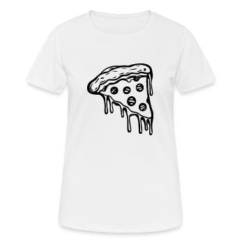 Pizza Restauration rapide Pizzeria - T-shirt respirant Femme - blanc - Devant - AI Model Female 172 dark (172cm)