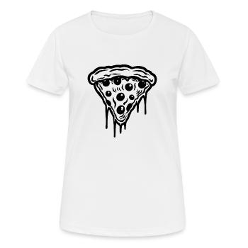 Pizza Restauration rapide Pizzeria - T-shirt respirant Femme - blanc - Devant - AI Model Female 172 dark (172cm)