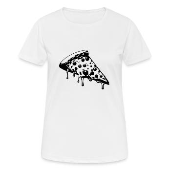 Pizza Restauration rapide Pizzeria - T-shirt respirant Femme - blanc - Devant - AI Model Female 172 dark (172cm)