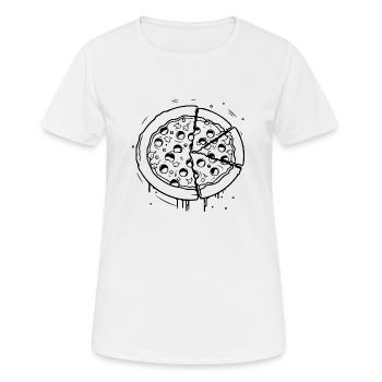 Pizza Restauration rapide Pizzeria - T-shirt respirant Femme - blanc - Devant - AI Model Female 172 dark (172cm)