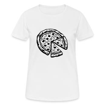 Pizza Restauration rapide Pizzeria - T-shirt respirant Femme - blanc - Devant - AI Model Female 172 dark (172cm)