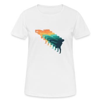 Retro-Breakdance - Frauen T-Shirt atmungsaktiv - Weiß - Vorne - AI Model Female 172 dark (172cm)