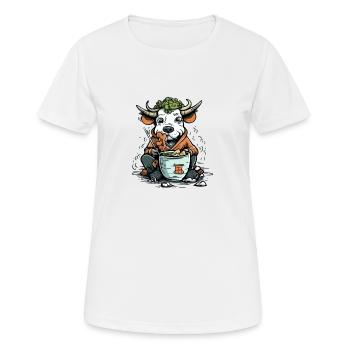 Kiko le taureau gourmand - T-shirt respirant Femme - blanc - Devant - AI Model Female 172 dark (172cm)