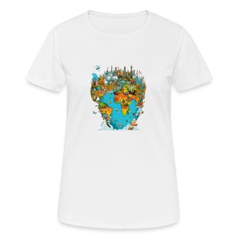 Die Denkmäler der Welt Nr. 3 - Frauen T-Shirt atmungsaktiv - Weiß - Vorne - AI Model Female 172 dark (172cm)