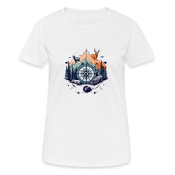 Boussole et nature - T-shirt respirant Femme - blanc - Devant - AI Model Female 172 dark (172cm)