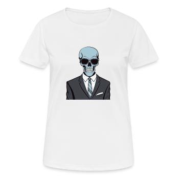 Sharp Dressed Skeleton - Women's Breathable T-Shirt - white - Front - AI Model Female 172 dark (172cm)