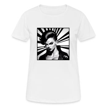 Monochrome Pop Art - T-shirt respirant Femme - blanc - Devant - AI Model Female 172 dark (172cm)