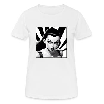 Monochrome Pop Art - T-shirt respirant Femme - blanc - Devant - AI Model Female 172 dark (172cm)
