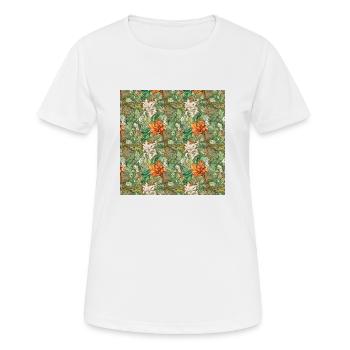 Fleurs sans couture Motif Floral Happy Blossom Art - T-shirt respirant Femme - blanc - Devant - AI Model Female 172 dark (172cm)