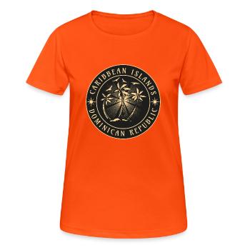 République dominicaine Île des Caraïbes - T-shirt respirant Femme - orange néon - Devant - AI Model Female 172 dark (172cm)