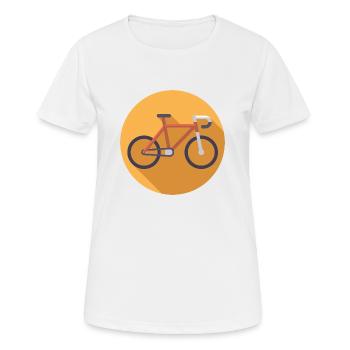 Fahrrad - Frauen T-Shirt atmungsaktiv - Weiß - Vorne - AI Model Female 172 dark (172cm)