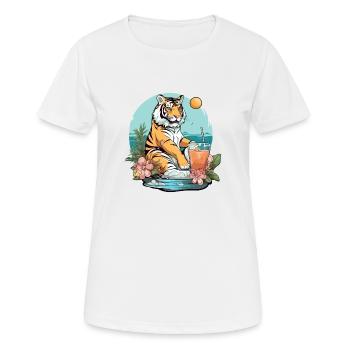 Koli le tigre reelax - T-shirt respirant Femme - blanc - Devant - AI Model Female 172 dark (172cm)