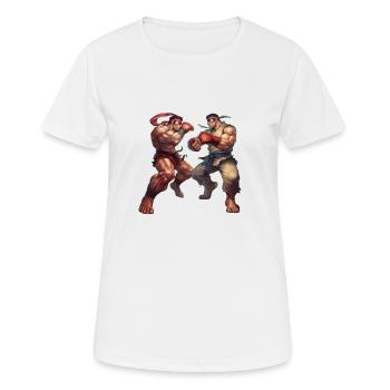 Conceptions dynamiques de style Streetfighter pour le combat - T-shirt respirant Femme - blanc - Devant - AI Model Female 172 dark (172cm)